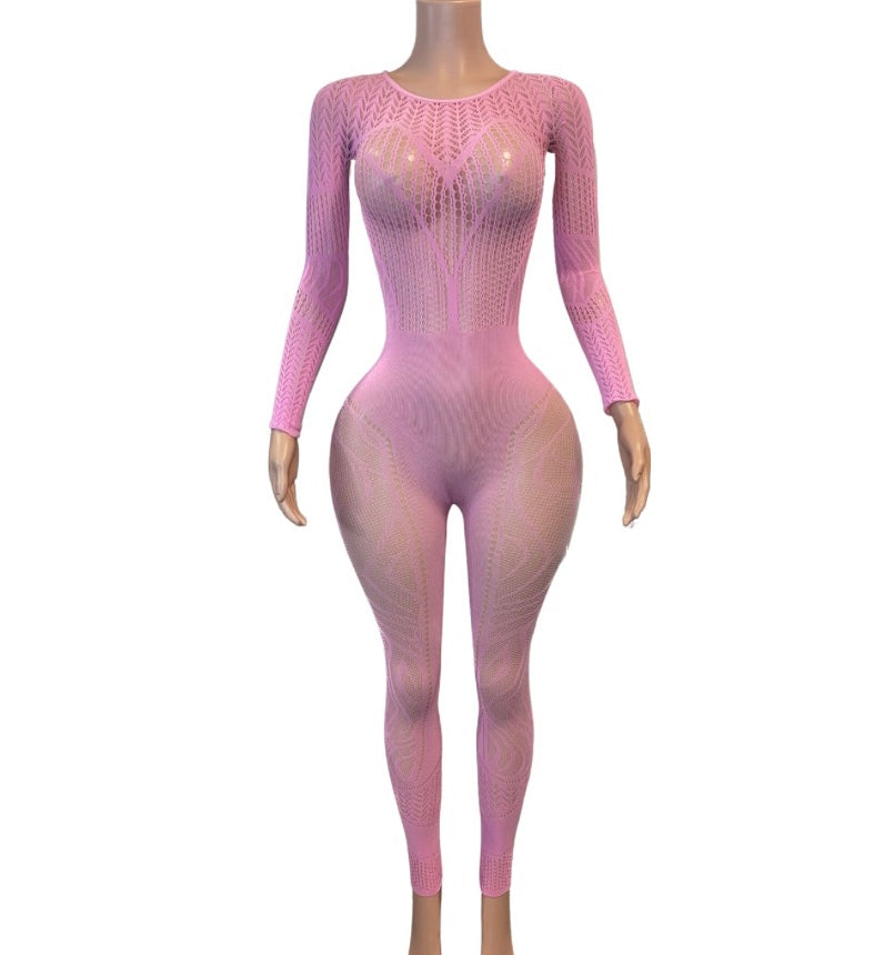 Turning Head Mesh Jumpsuits