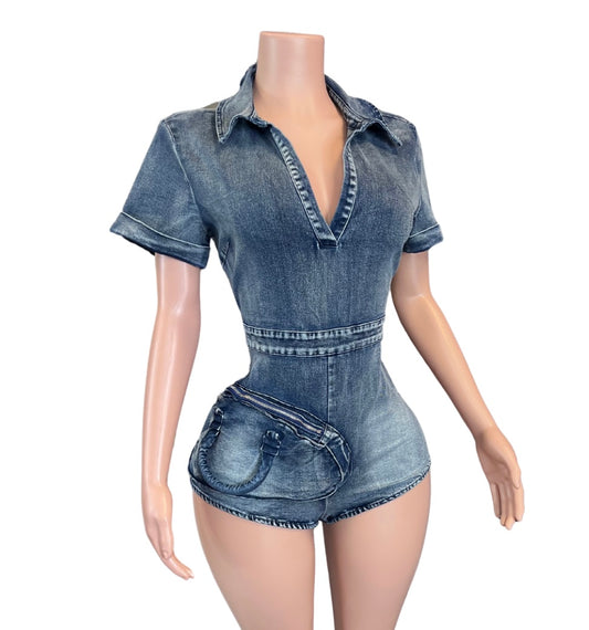 Crazy In Love Jeans Romper
