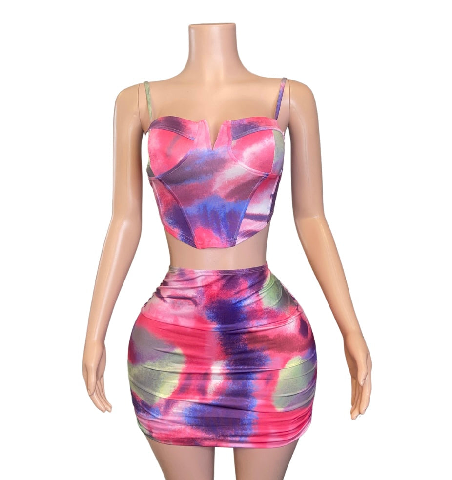 Tie Dye Skirt Set