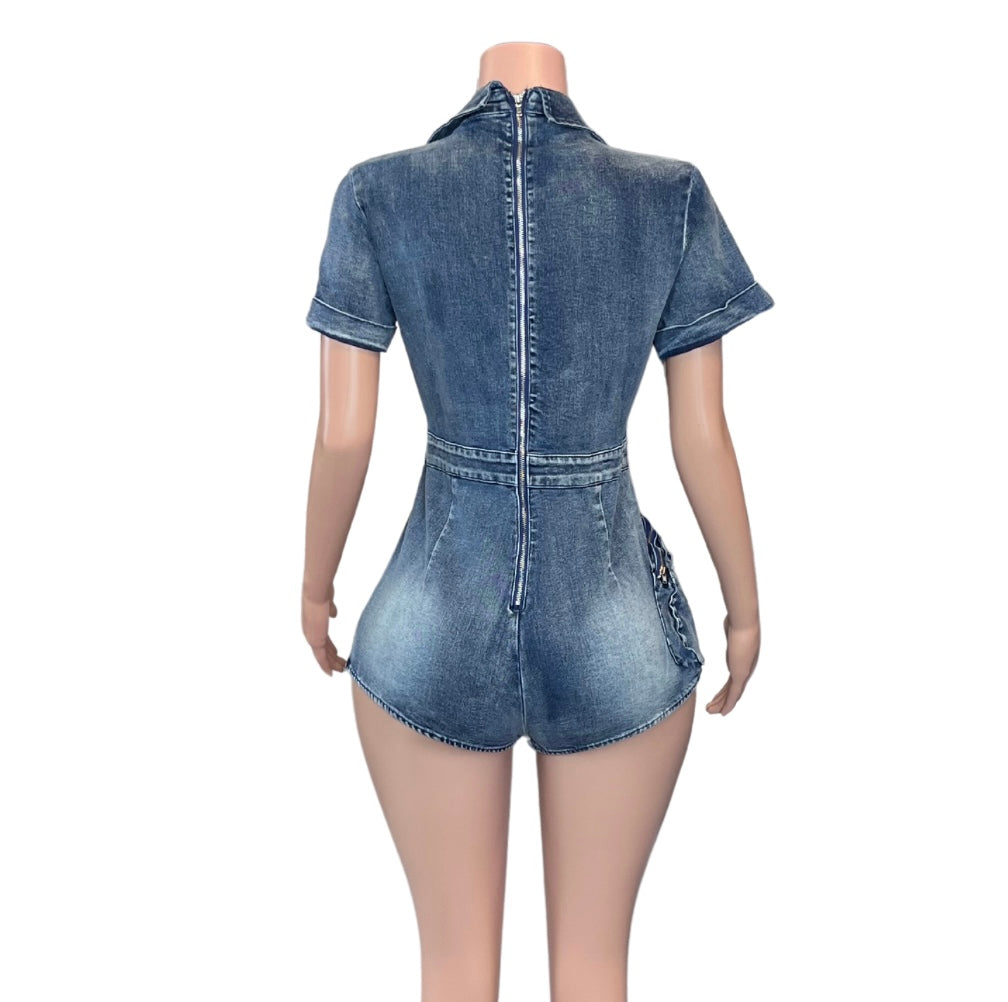 Crazy In Love Jeans Romper