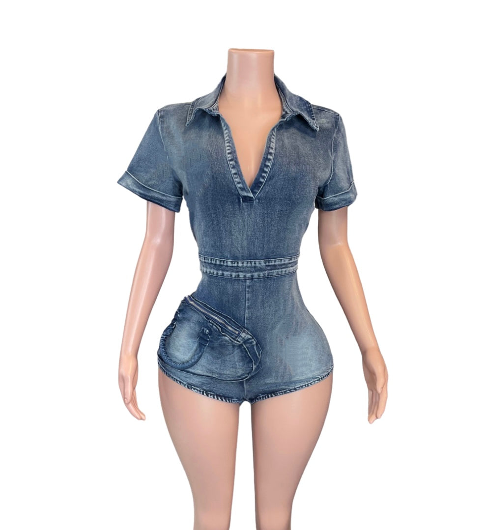 Crazy In Love Jeans Romper
