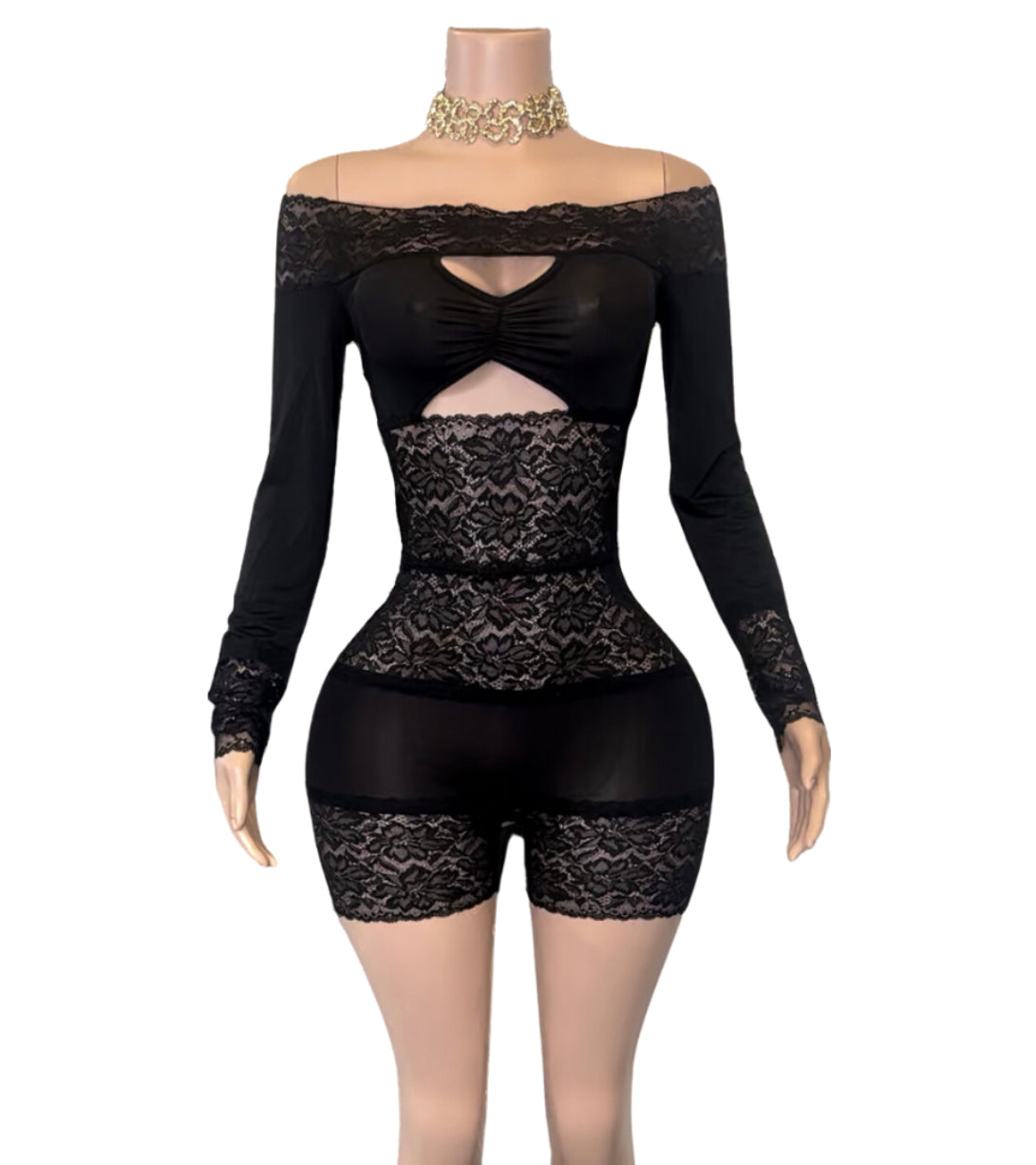 She’s Iconic Lace Romper