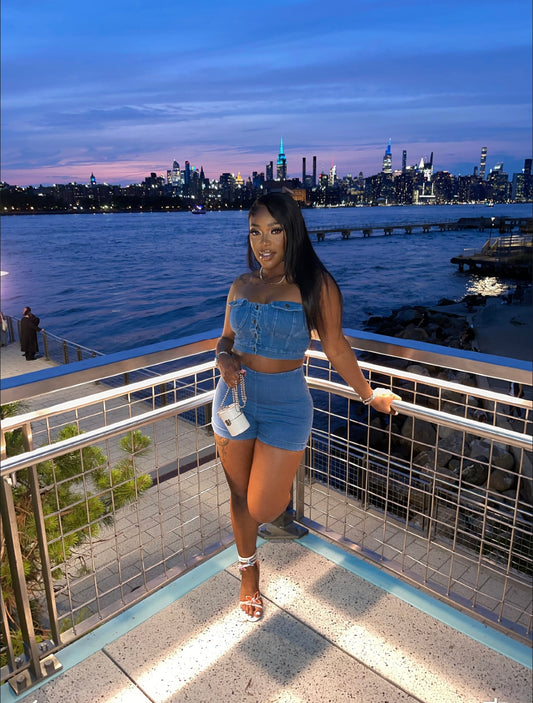 Jeans Shorts Set